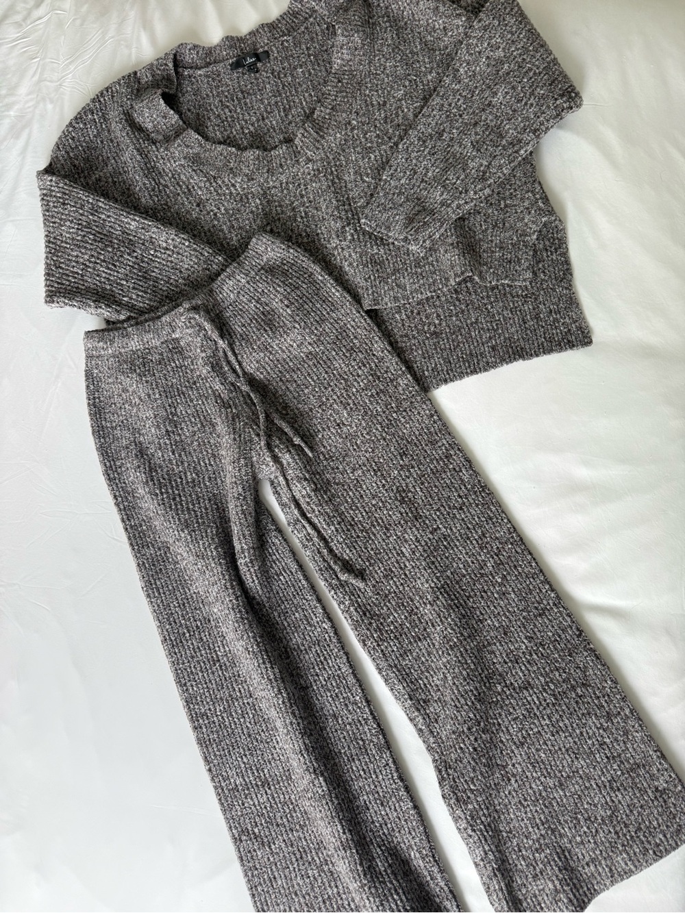 Lulu's Heathered Gray Sweater & Pants Set